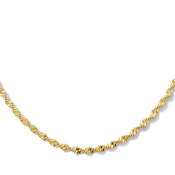 18K Yellow Gold Plated Diamond Cut Rope Chain - Picture 2 of 2